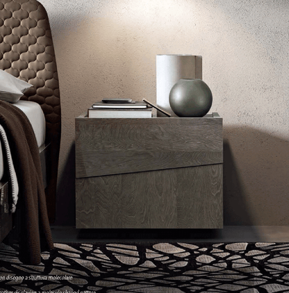 Tekno Nightstand - Modern Wood and Metal Storage Solution