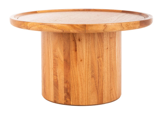 Devin Round Pedestal Coffee Table - Elegant and Modern Centerpiece for Your Living Room