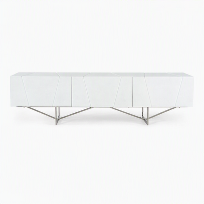 Chrysler White High Gloss TV Stand