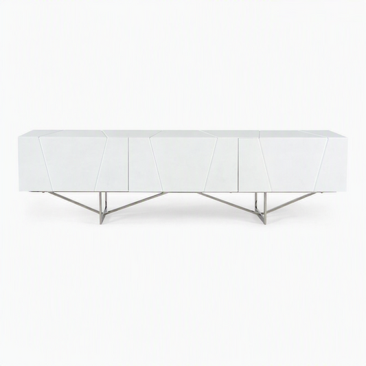 Chrysler White High Gloss TV Stand