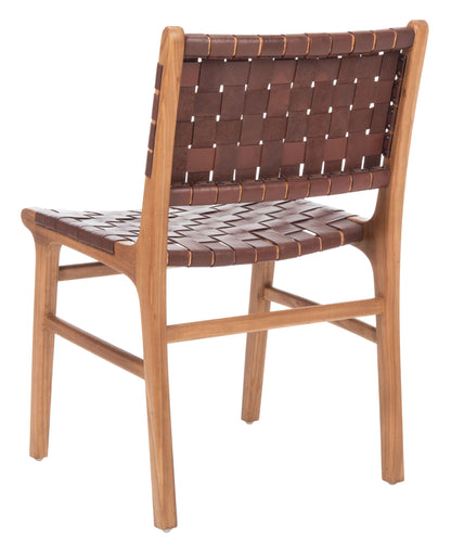 Taika Woven Leather Dining Chair Set of 2 - Elegant and Durable Seating for Contemporary Dining Spaces