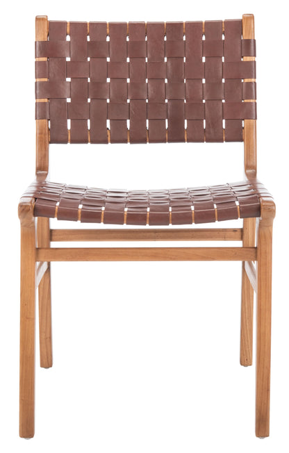 Taika Woven Leather Dining Chair Set of 2 - Elegant and Durable Seating for Contemporary Dining Spaces
