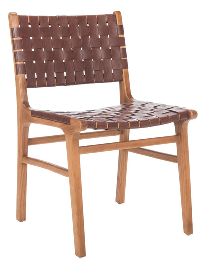 Taika Woven Leather Dining Chair Set of 2 - Elegant and Durable Seating for Contemporary Dining Spaces