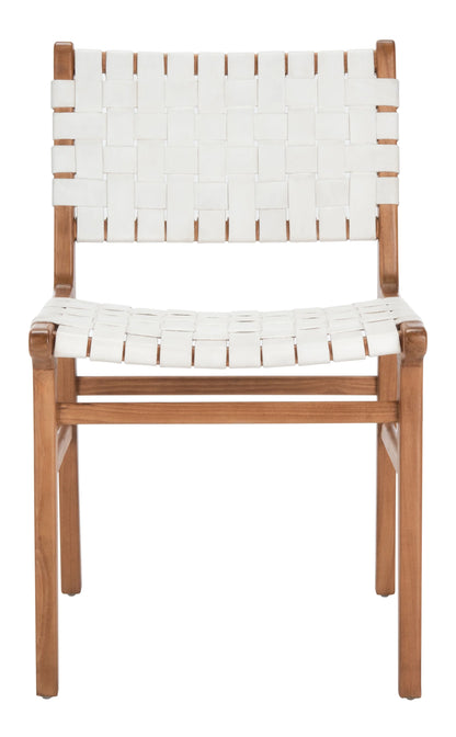 Taika Woven Leather Dining Chair Set of 2 - Elegant and Durable Seating for Contemporary Dining Spaces