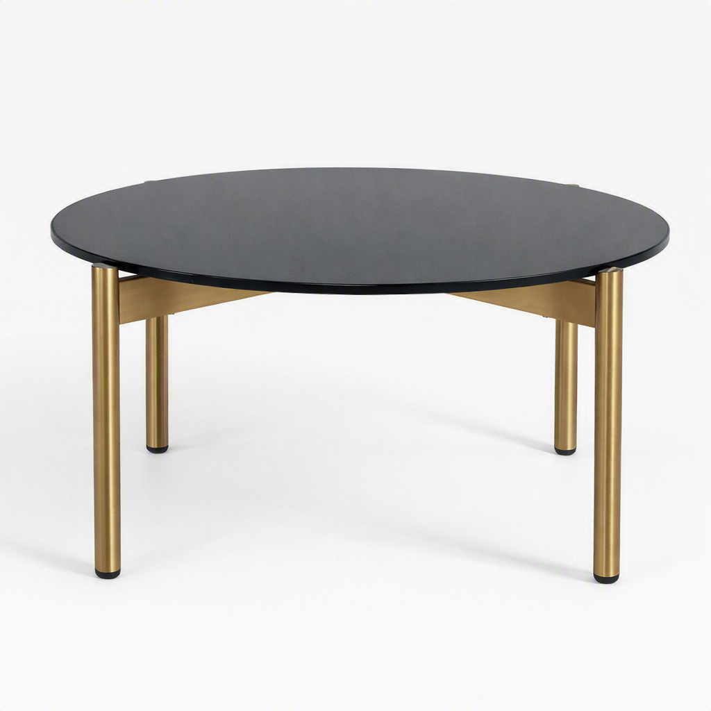 Denzel Black Marble and Gold Coffee Table