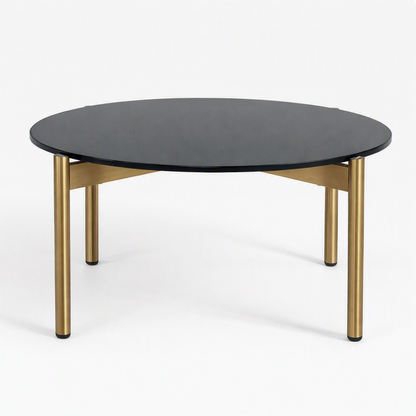 Denzel Black Marble and Gold Coffee Table