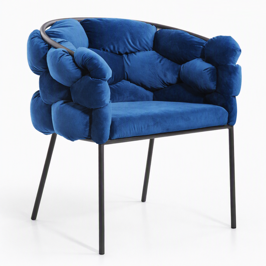 Debra Blue Velour Dining Chair