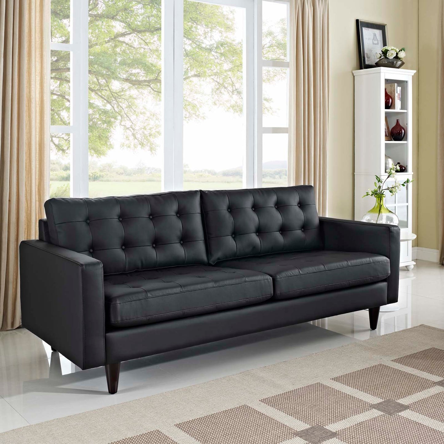 Empress Bonded Leather Sofa - Classic and Comfortable Seating with a Sleek, Timeless Design
