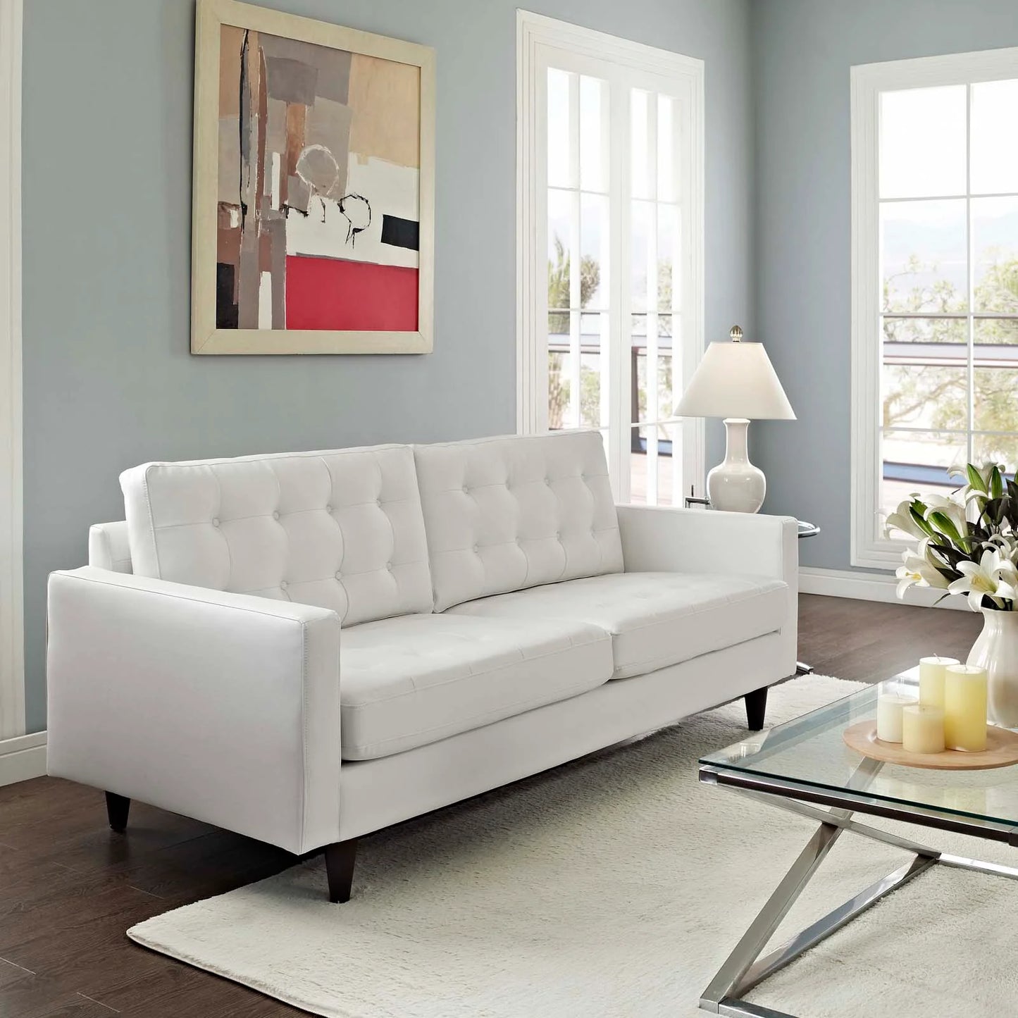 Empress Bonded Leather Sofa - Classic and Comfortable Seating with a Sleek, Timeless Design