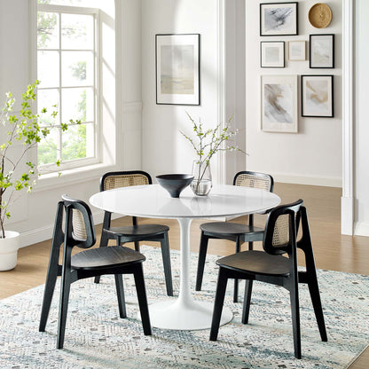 Lippa 48" Round Wood Dining Table in White – Sleek Design for Contemporary Spaces