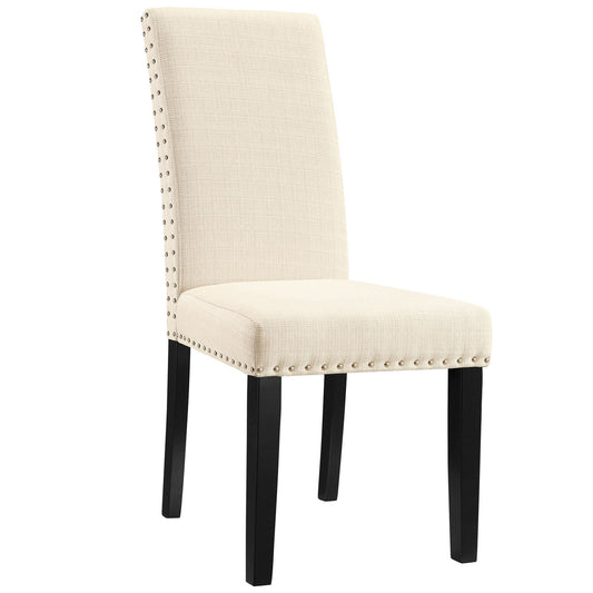 Parcel Upholstered Fabric Dining Side Chair in Beige – Modern Comfort with Sleek Design