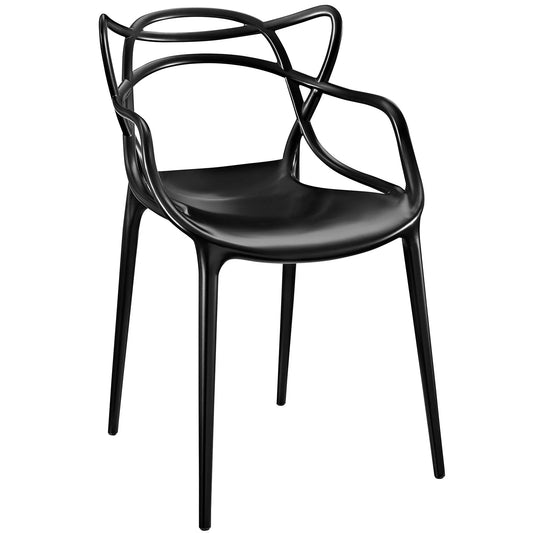Entangled Dining Armchair – Modern Easy-Clean Plastic with Non-Marking Foot Caps for Stylish Comfort