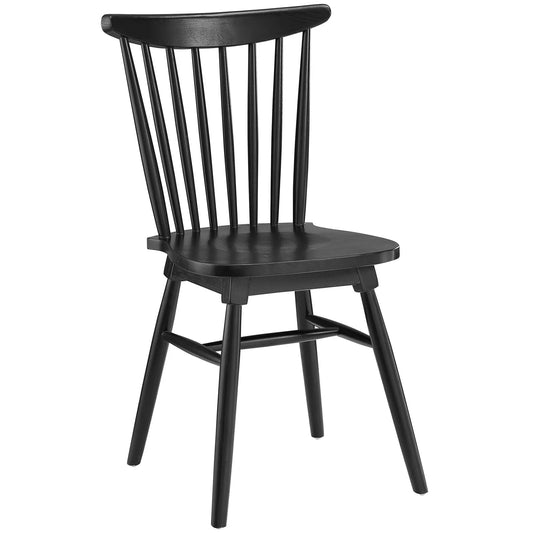 Amble Dining Side Chair – Rustic Solid Elm Wood, Modern Design, No Assembly, Stylish Comfort