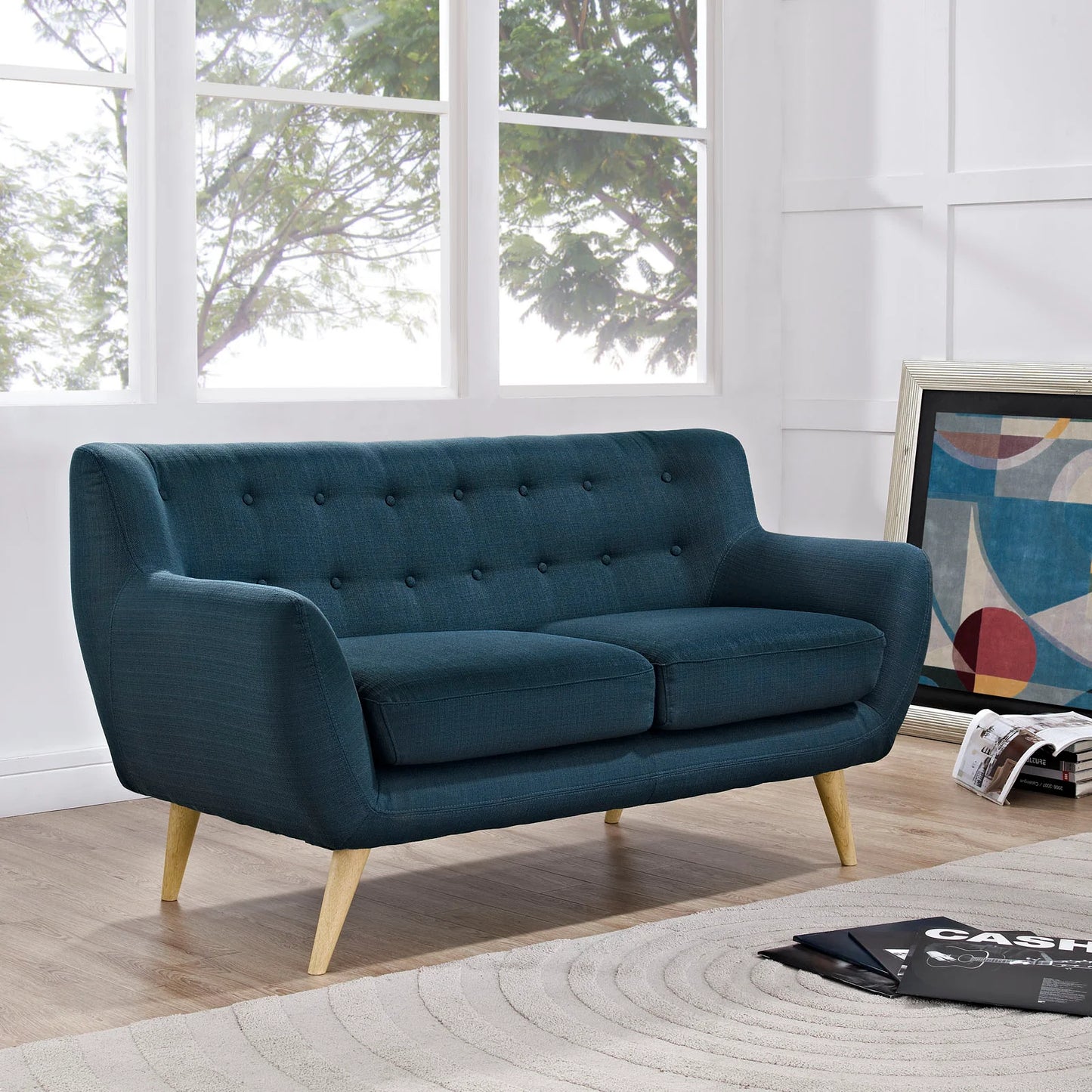 Remark Upholstered Fabric Loveseat - Cozy and Stylish Seating with a Soft Fabric Finish for Comfortable Living Spaces