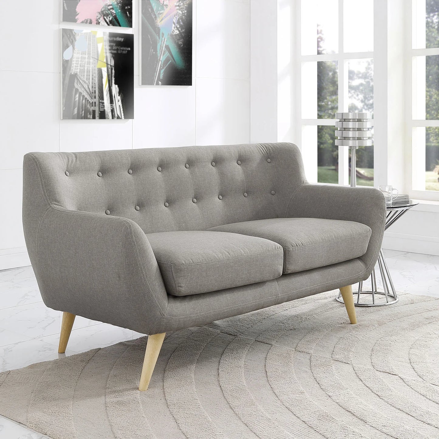 Remark Upholstered Fabric Loveseat - Cozy and Stylish Seating with a Soft Fabric Finish for Comfortable Living Spaces