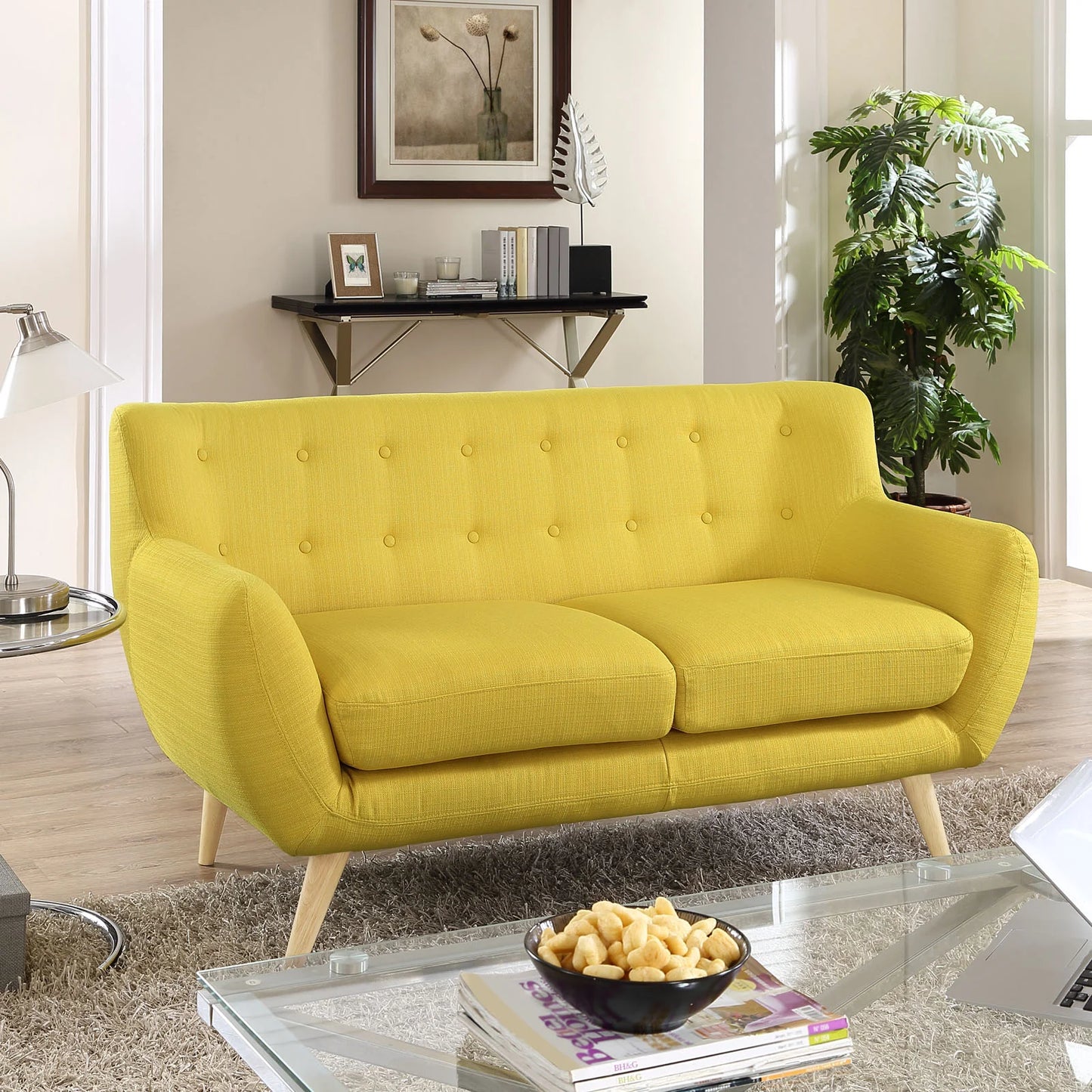 Remark Upholstered Fabric Loveseat - Cozy and Stylish Seating with a Soft Fabric Finish for Comfortable Living Spaces
