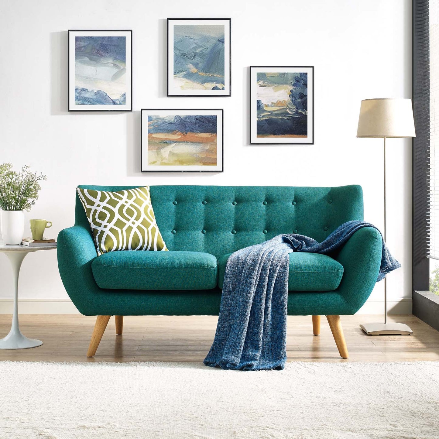 Remark Upholstered Fabric Loveseat - Cozy and Stylish Seating with a Soft Fabric Finish for Comfortable Living Spaces