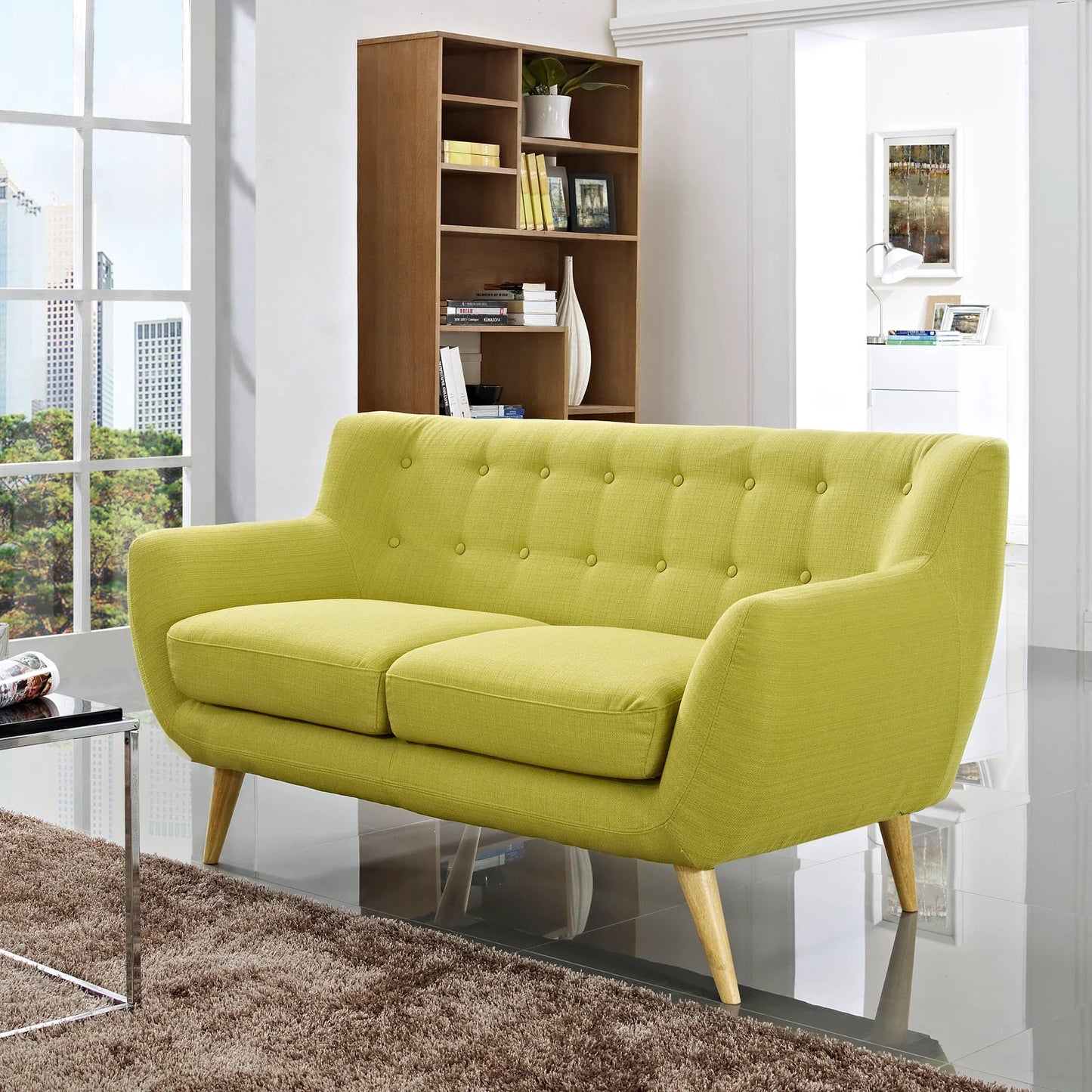 Remark Upholstered Fabric Loveseat - Cozy and Stylish Seating with a Soft Fabric Finish for Comfortable Living Spaces
