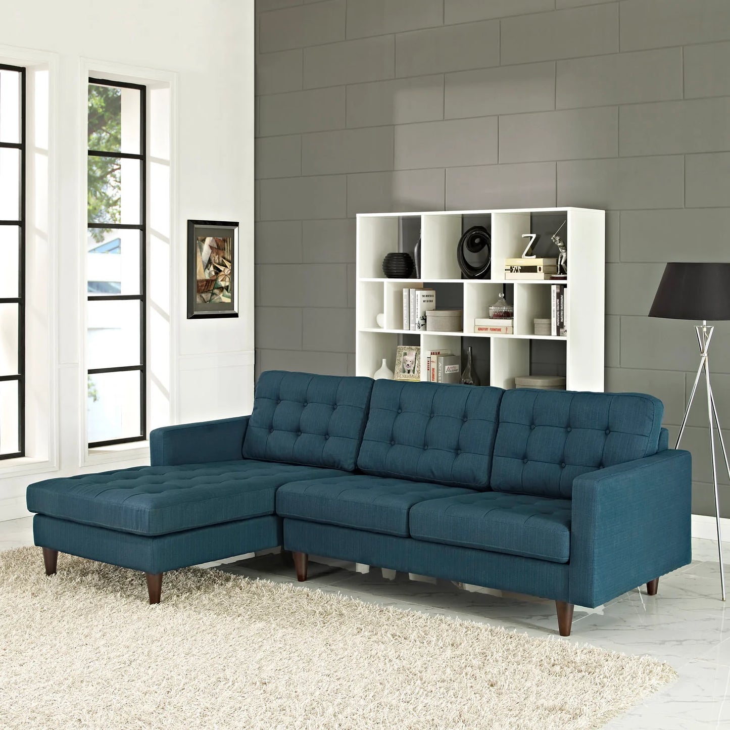 Empress Left-Facing Upholstered Fabric Sectional Sofa – Classic Mid-Century Charm Meets Contemporary Comfort