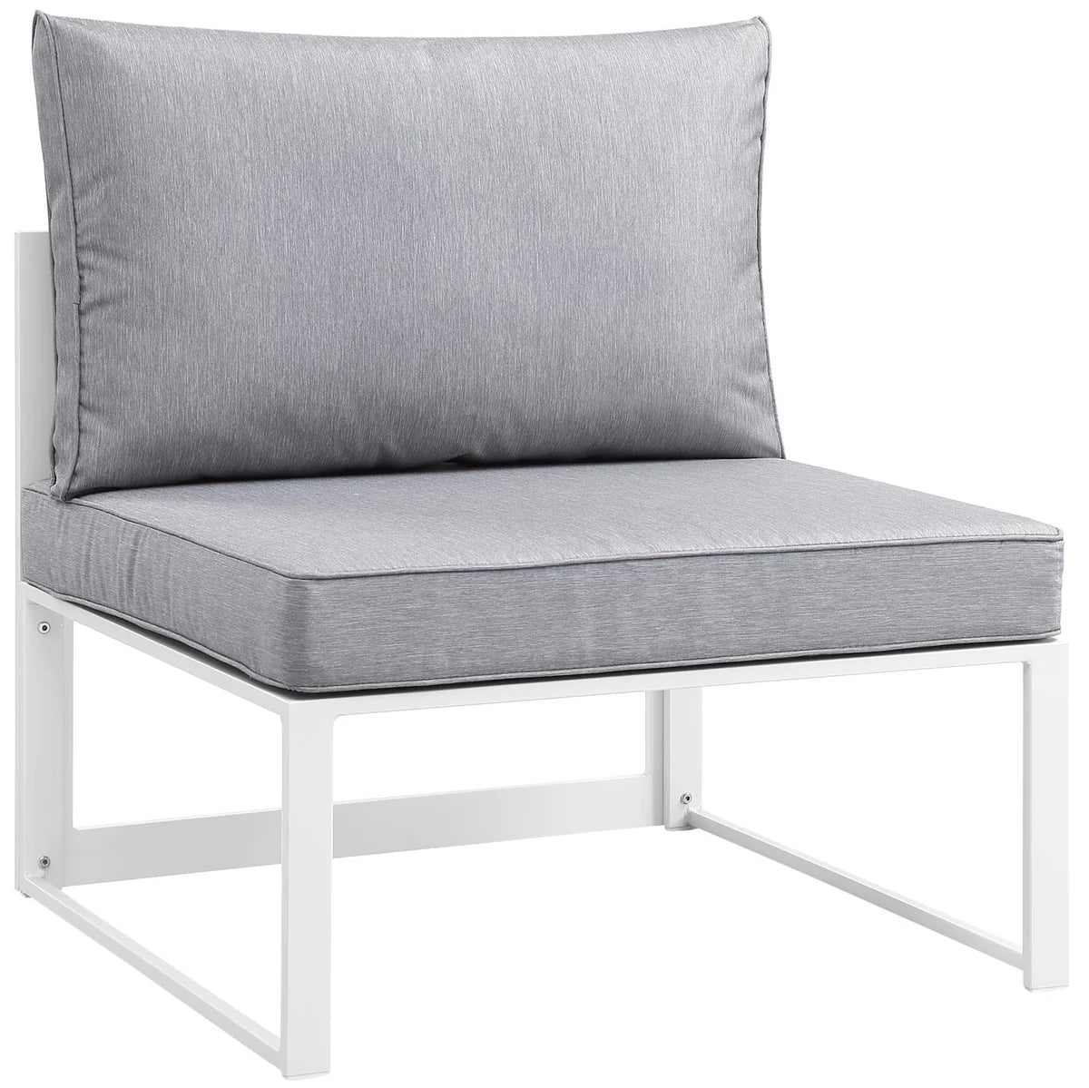 Fortuna 8-Piece Outdoor Patio Sectional Sofa Set in White and Gray - Luxurious and Comfortable Seating for Stylish Outdoor Spaces