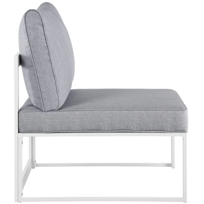 Fortuna 8-Piece Outdoor Patio Sectional Sofa Set in White and Gray - Luxurious and Comfortable Seating for Stylish Outdoor Spaces