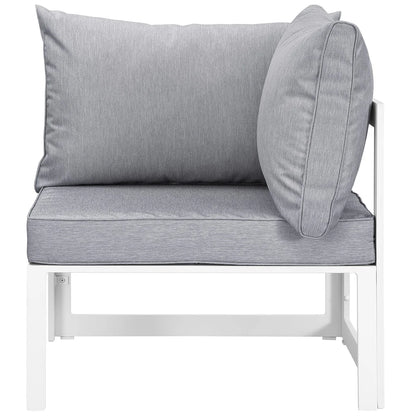 Fortuna 8-Piece Outdoor Patio Sectional Sofa Set in White and Gray - Luxurious and Comfortable Seating for Stylish Outdoor Spaces