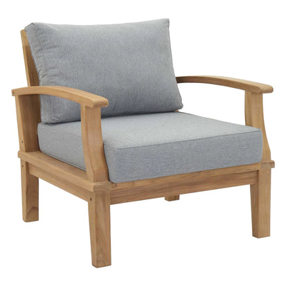 Marina 6-Piece Outdoor Patio Teak Set in Natural Gray - Elegant and Durable Seating for Sophisticated Outdoor Living