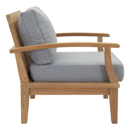 Marina 6-Piece Outdoor Patio Teak Set in Natural Gray - Elegant and Durable Seating for Sophisticated Outdoor Living