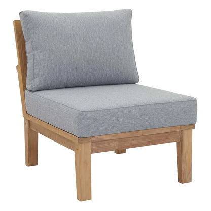 Marina 6-Piece Outdoor Patio Teak Set in Natural Gray - Elegant and Durable Seating for Sophisticated Outdoor Living