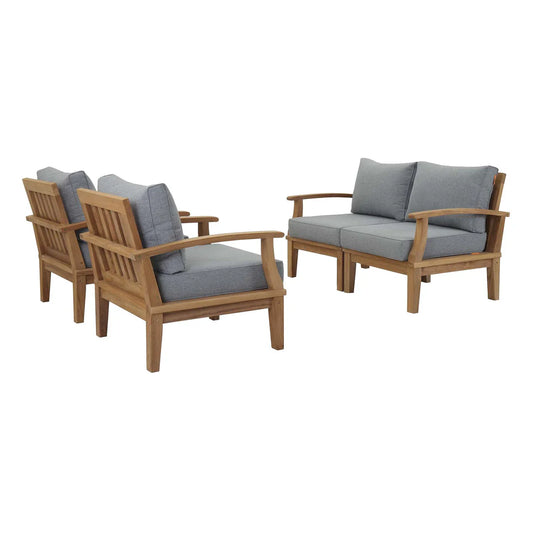 Marina 4-Piece Teak Outdoor Sofa Set – Stylish and Durable Patio Furniture for Comfortable Outdoor Living