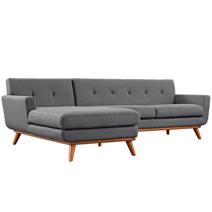 Engage Left-Facing Upholstered Fabric Sectional Sofa in Expectation Gray