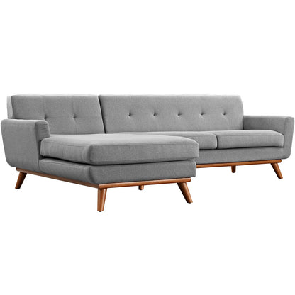 Engage Left-Facing Upholstered Fabric Sectional Sofa in Expectation Gray