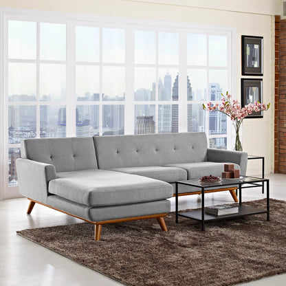 Engage Left-Facing Upholstered Fabric Sectional Sofa in Expectation Gray