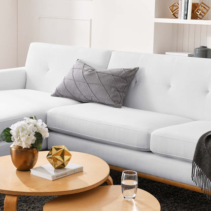 Engage Left-Facing Upholstered Fabric Sectional Sofa in Expectation Gray