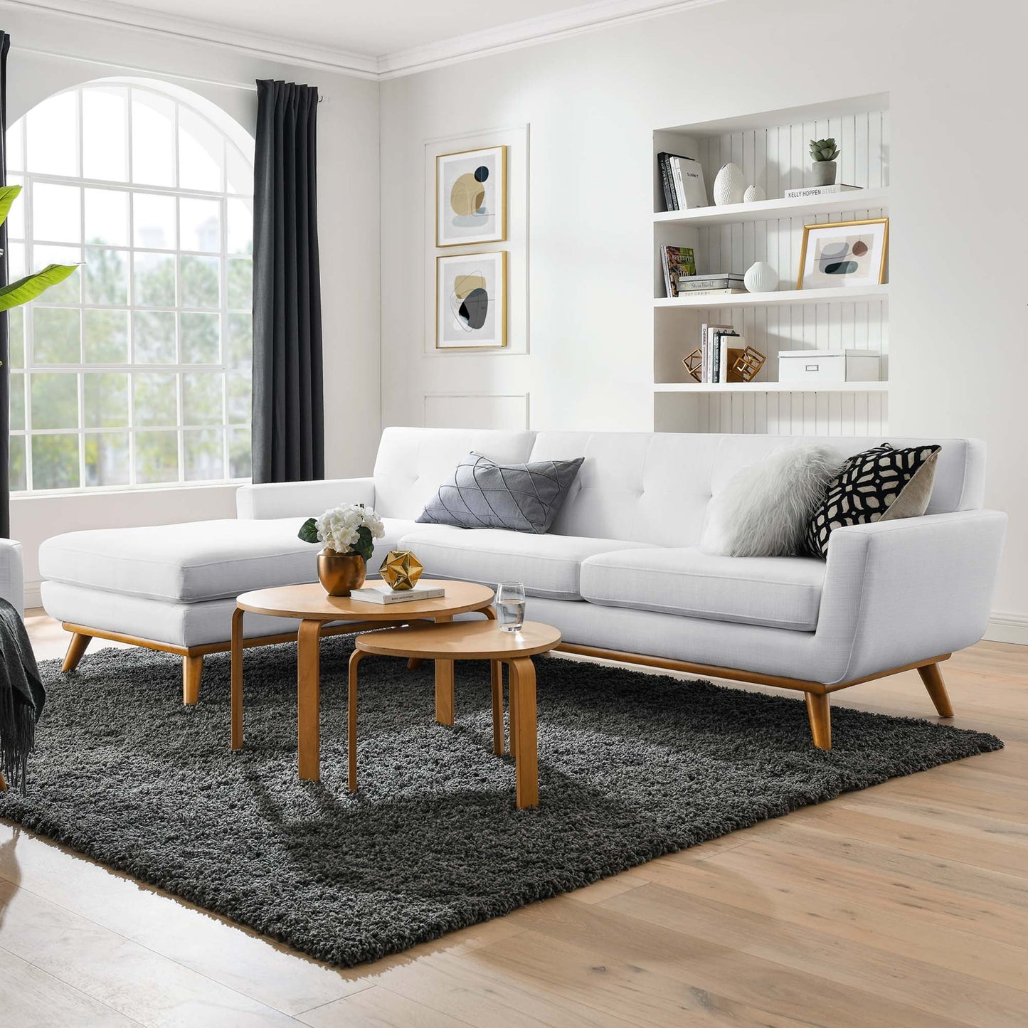 Engage Left-Facing Upholstered Fabric Sectional Sofa – The Perfect Blend of Style and Comfort