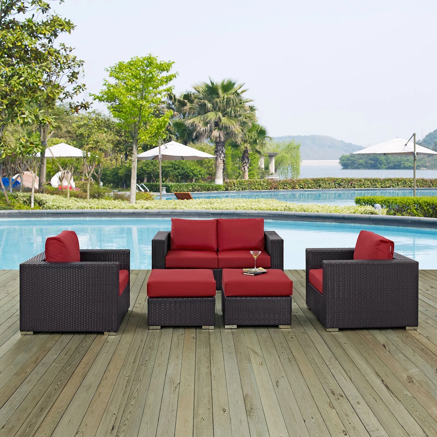 Convene 5-Piece Outdoor Patio Sofa Set – Stylish & Comfortable Seating for Your Outdoor Space