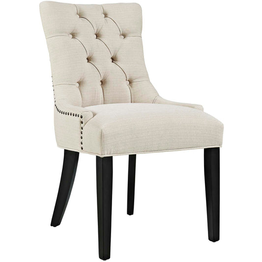 Regent Tufted Fabric Dining Chair in Beige – Elegant Upholstered Seating with Classic Design