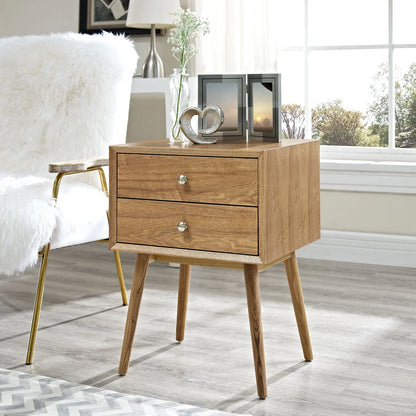 Dispatch Walnut Oak White Nightstand