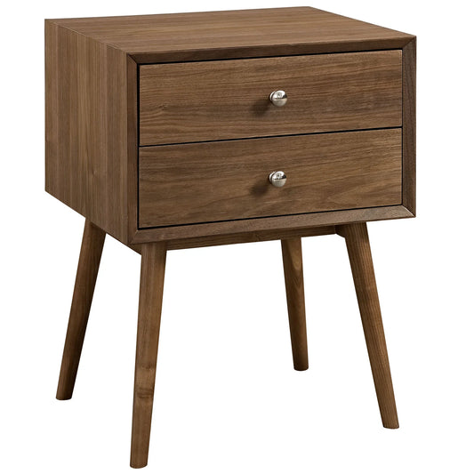 Dispatch Nightstand – Mid-Century Modern Design with Sleek Storage Drawers in Natural Finish