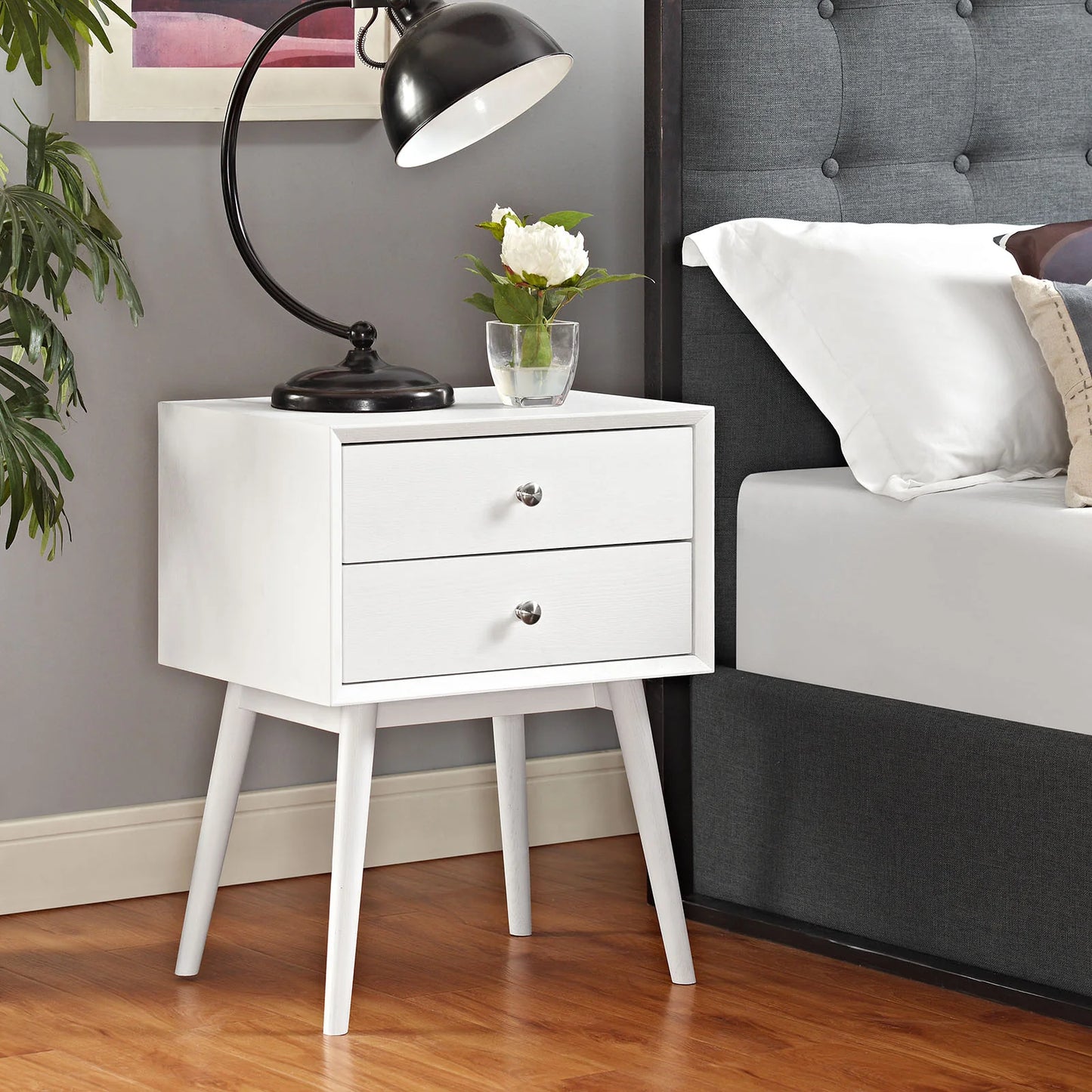 Dispatch Walnut Oak White Nightstand