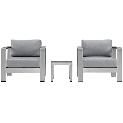 Shore 3-Piece Outdoor Patio Aluminum Set - Durable and Stylish Seating for Relaxed Outdoor Living