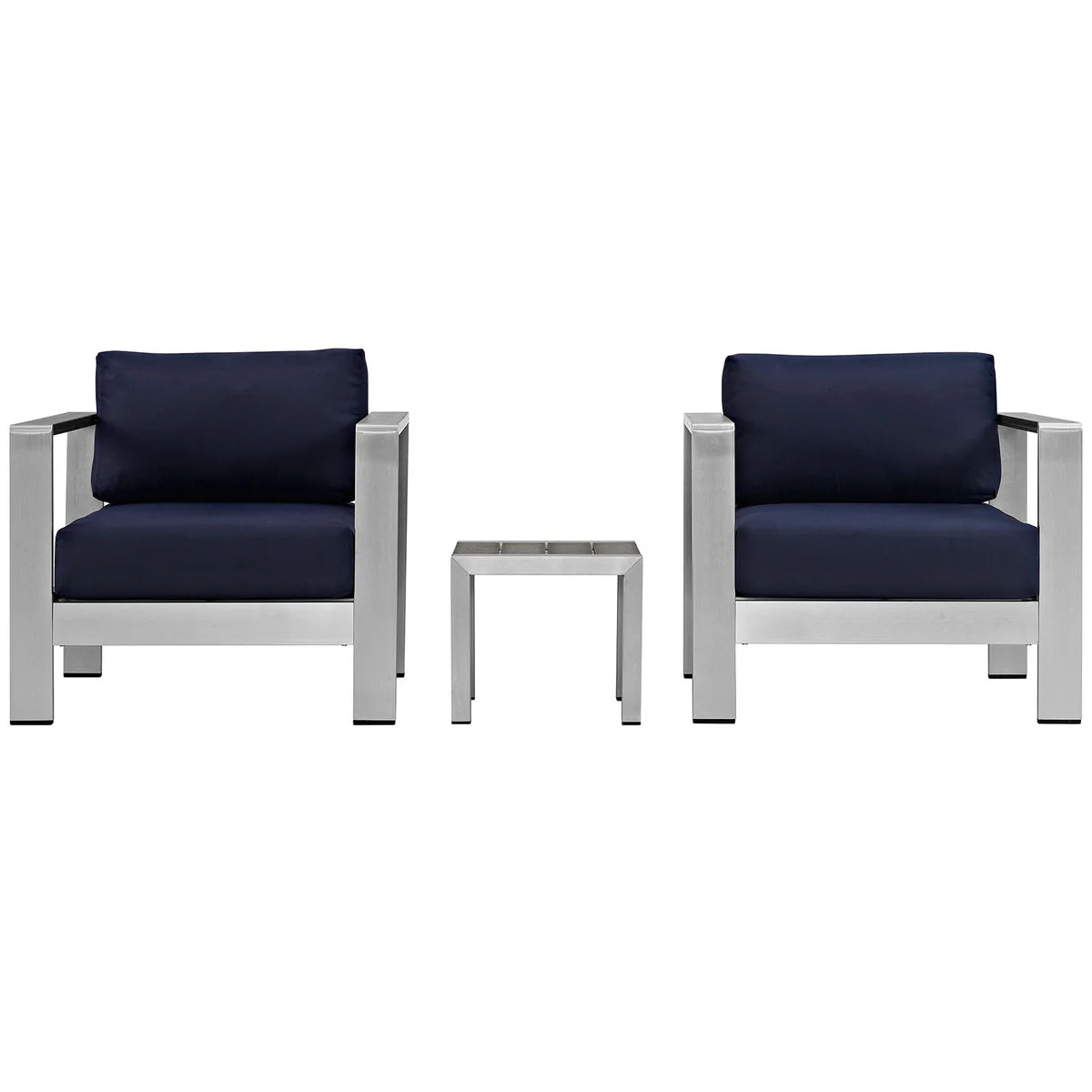 Shore 3-Piece Outdoor Patio Aluminum Set - Durable and Stylish Seating for Relaxed Outdoor Living