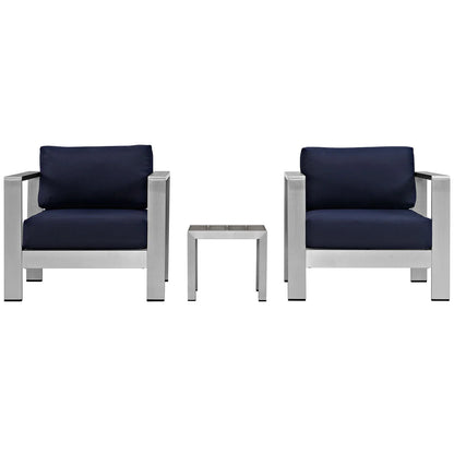Shore 3-Piece Outdoor Patio Aluminum Set - Durable and Stylish Seating for Relaxed Outdoor Living
