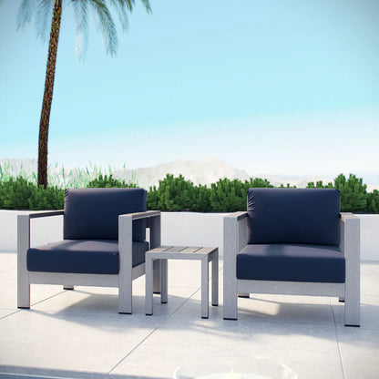 Shore 3-Piece Outdoor Patio Aluminum Set - Durable and Stylish Seating for Relaxed Outdoor Living