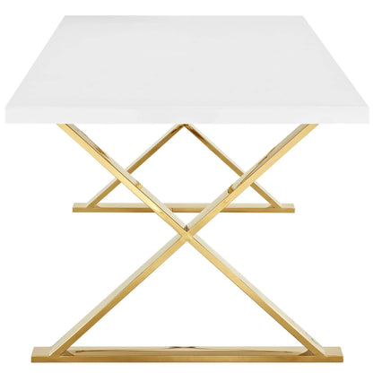Sector Dining Table – Bold Geometry Meets White Gold Elegance