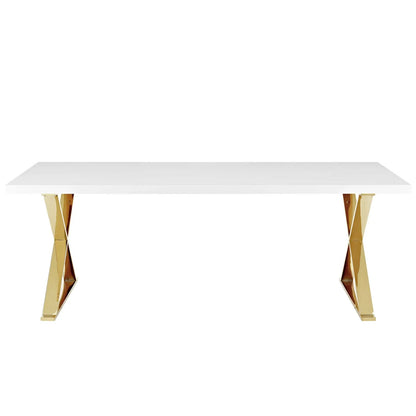 Sector Dining Table – Bold Geometry Meets White Gold Elegance