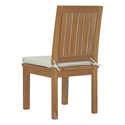 Marina 7-Piece Outdoor Patio Teak Dining Set in Natural White - Elegant and Durable Dining Set for Stylish Outdoor Spaces