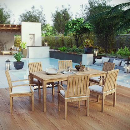 Marina 7-Piece Teak Outdoor Dining Set - Stylish and Durable Dining Set for Outdoor Entertaining