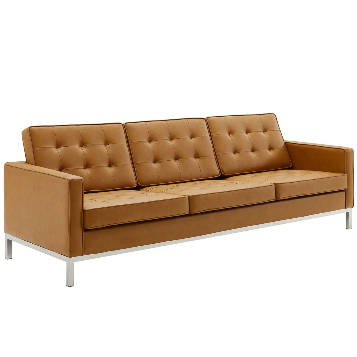 Loft Tufted Vegan Leather Sofa - Sleek and Eco-Friendly Seating with a Modern, Timeless Design for Contemporary Living Spaces