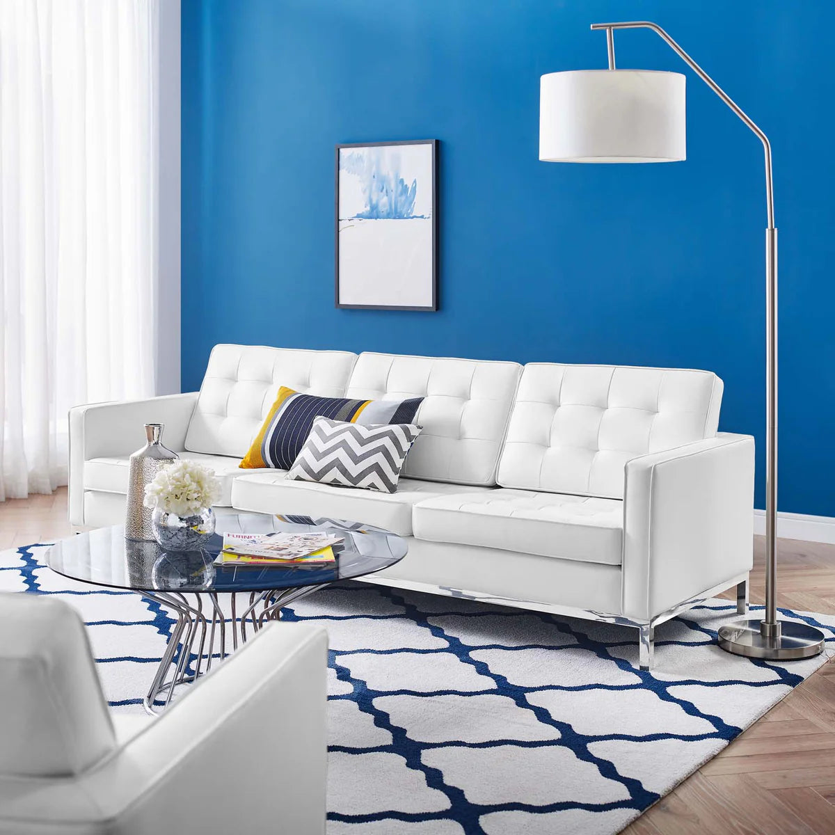 Loft Tufted Vegan Leather Sofa - Sleek and Eco-Friendly Seating with a Modern, Timeless Design for Contemporary Living Spaces